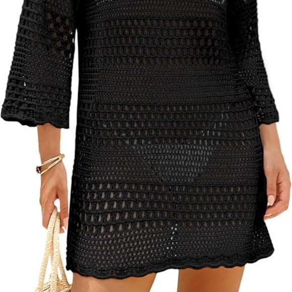 Women’s Crochet Swim Coverup in Black in various NWT - Picture 5 of 7